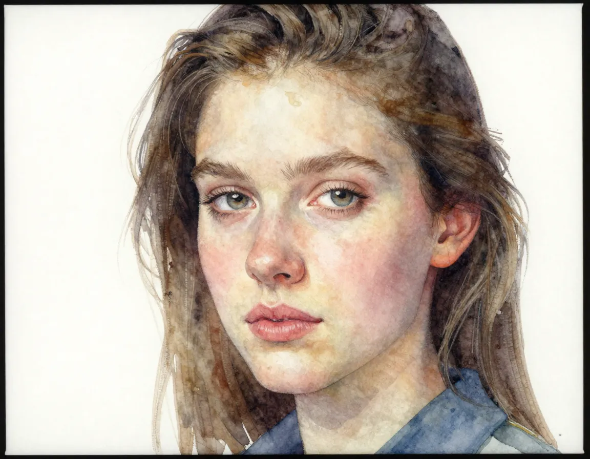 Porträtt i akvarell